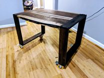 Children's Rolling Live Edge Solid Walnut Table 1 small