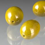 One Realistic Glass Green Olive Sculpture, Hand Blown and Life-Sized 1 small