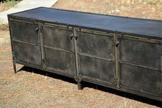Modern Industrial Media Console, Steel Media Center, Credenza, Entertainment Center 1 small