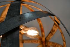 Wine Barrel Ring Chandelier - Colossus - Made From Retired California Wine Barrel Rings 3 small