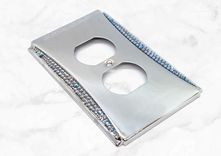 Any Configuration Accent Crystallized Light Switch Plate Cover Chrome Genuine European Crystals 1 small