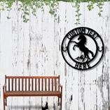 Custom Horse Ranch Sign, Personalized Metal Ranch Sign, Metal Hose Sign, Mustang Sign 3 small