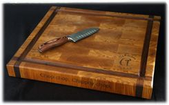 End-Grain White Oak Cutting Board With A Walnut Accent (Butcher Style) 1 small