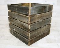 Barn Wood Milk Crates 1 small