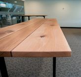 Oak Conference Table With Walnut Inlay, Oak Conference Table, Walnut Wood Inlay 1 small