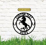 Custom Horse Ranch Sign, Personalized Metal Ranch Sign, Metal Hose Sign, Mustang Sign 4 small