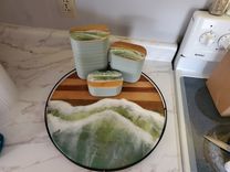 Beautiful Greens Lazy Susan 5 small