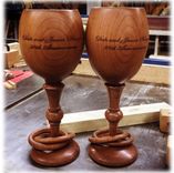 Toasting Glasses In Cherry For A 50th Year Anniversary) 2 small