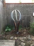 Wine Barrel Sphere And Stand Yard Sculpture-Large 3 small