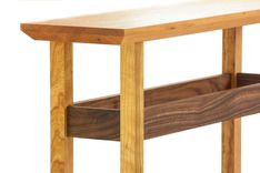 Beveled Top Console Table In Cherry And Walnut 3 small