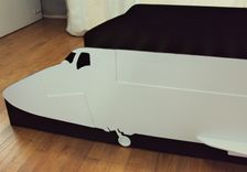 Space Shuttle Twin Kids Bed Frame - Handcrafted - Space Themed Children's Bedroom Furniture 3 small