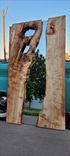 Rustic Silver Maple Live Edge Full Length Wall Mirror 62x35" 2 small