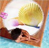 Summer Beach Towel Vacation Pool Beach Blanket Shell Theme Towel 5 small