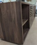 Walnut Media Cabinet With Slatted Sliding Doors 4 small