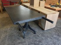 Zander, Industrial Metal Double Pedestal Dining Table 4 small