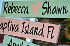 Welcome Wedding Sign. Wooden Beach Wedding Directional Sign. 2 small