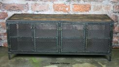 Vintage Industrial Media Console, Rustic Credenza With Reclaimed Wood 1 small