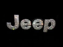 Jeep Crystallized Car Emblem Letters Bling Genuine European Crystals Bedazzled 3 small