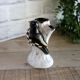 Black Checks Song Bird Figurine Bud Vase Black And White Decor Checked Vase 2 small