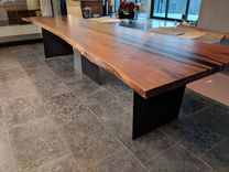 Walnut And Steel Dining Table 5 small