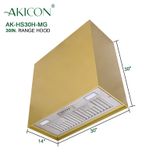 Akicon 30" Stainless Steel Range Hood, Modern Box Kitchen Hood With Powerful Vent Motor, Wall Mount 4 small