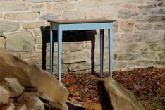 Cherry Sofa Table With Milk Painted Base And Charcoal Top 3 small