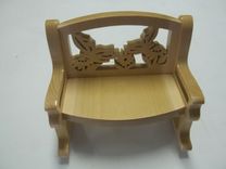 Small Hand Carved Wooden "Rocking" Bench 6 small