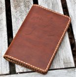 Handmade Cover For Field Notes Card Wallet Scribo Thoroughbred Leather Sunset Oil Tan Cream 2 small
