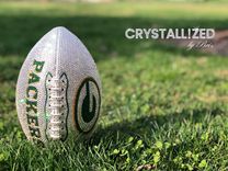 Green Bay Packers Crystallized Football Full Game Size Nfl Bling Genuine European Crystals Bedazzled 6 small