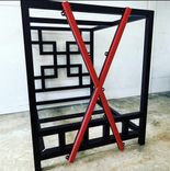 Metal Bed 4in Square Tube Removable Cross And Matching Bench 2 small