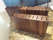 Solid Walnut Vertical Knife Block 2 small