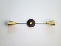 Modern Wall Sconce - Mid Century Wall Light - Gold And Matte Black Loft Sconce 3 small
