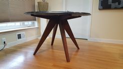 Black Walnut Modern Table Base For 48 Inch Marble Tabletop 4 small