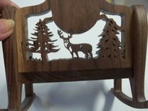 Small Hand Carved Wooden Bench With Clock 4 small