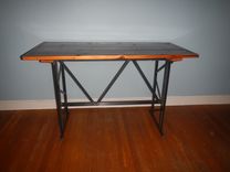 Reclaimed Wood And Welded Steel Industrial Style Desk 3 small