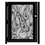 Decorative Steel Gate - Ocean Metal Art - Flow - Waves - Garden Gate - Swirling Steel Panel Art 2 small