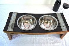 Elevated Wine Barrel Pet Feeder - Wiedii - Made From Retired California Wine Barrels 4 small