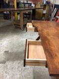 Live Edge Spalted Maple Desk Ready To Ship, 2 Large Drawers, Stained Light Walnut Active 5 small