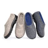 Natural Wool Felt Shoes For Men Gray Blue 6 small