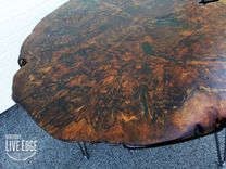 Large Live Edge Coffee Table- Round- Walnut- Burl- Big Coffee Table- Circular- Dark Wood 4 small