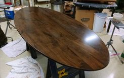 Solid Walnut Oval Dining Table Or Desk Top 3 small