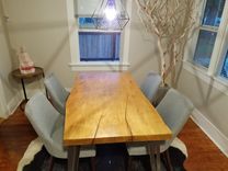 Live Edge Torrey Pine And Steel Dining Table 1 small