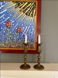 Bronze Cast Or Metal Fabricated Candlestick Holders Or Home Decor 1 small