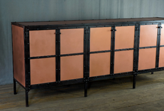 Industrial Copper Credenza, Modern Copper Buffet, Industrial Copper Media Console 4 small