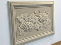 Relief Carved Grape Limestone Backsplash Tile Insert 1 small