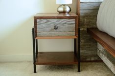 Walnut Continuous Grain End Tables 2 small