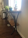 Modern Rustic Console Table: Wine Bar, Wet Bar, Cookbook Shelf 4 small