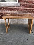 Modern Desk, Waterfall Leg, Minimalist, Spalted Maple And Cherry 2 small
