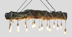 Rustic Log & Whitetail Deer Antler Chandelier 1 small
