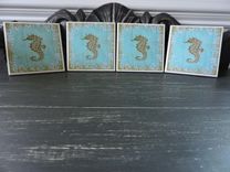 Seahorse Beach Theme Ceramic Coasters 1 small